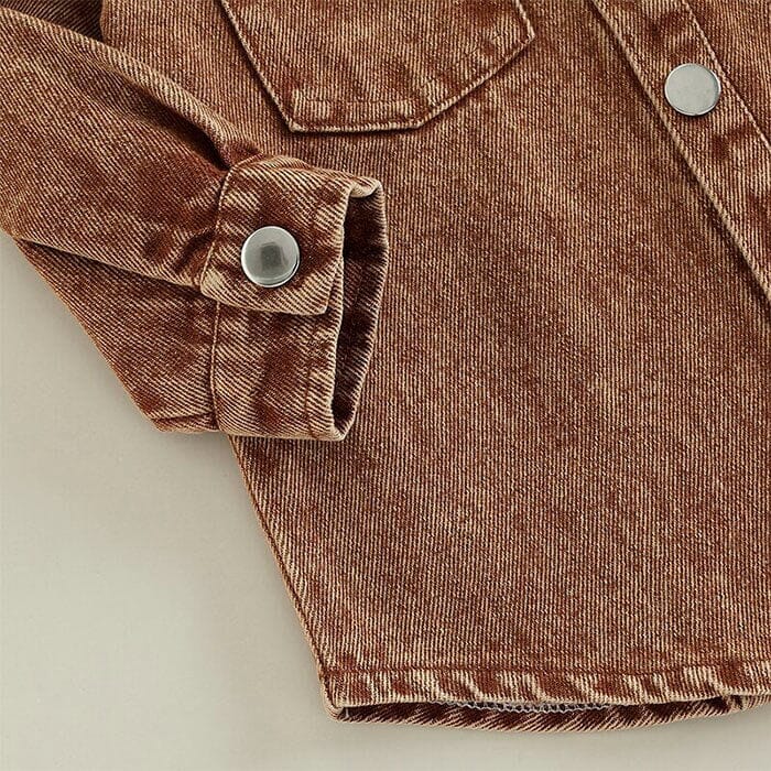 Brown Denim Toddler Shirt - Wearebambino - 12 - 18 M - Brown Denim Toddler Shirt