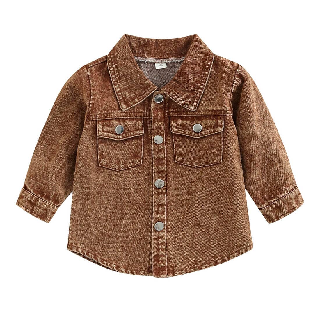 Brown Denim Toddler Shirt - Wearebambino - 12 - 18 M - Brown Denim Toddler Shirt