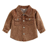 Brown Denim Toddler Shirt - Wearebambino - 12 - 18 M - Brown Denim Toddler Shirt