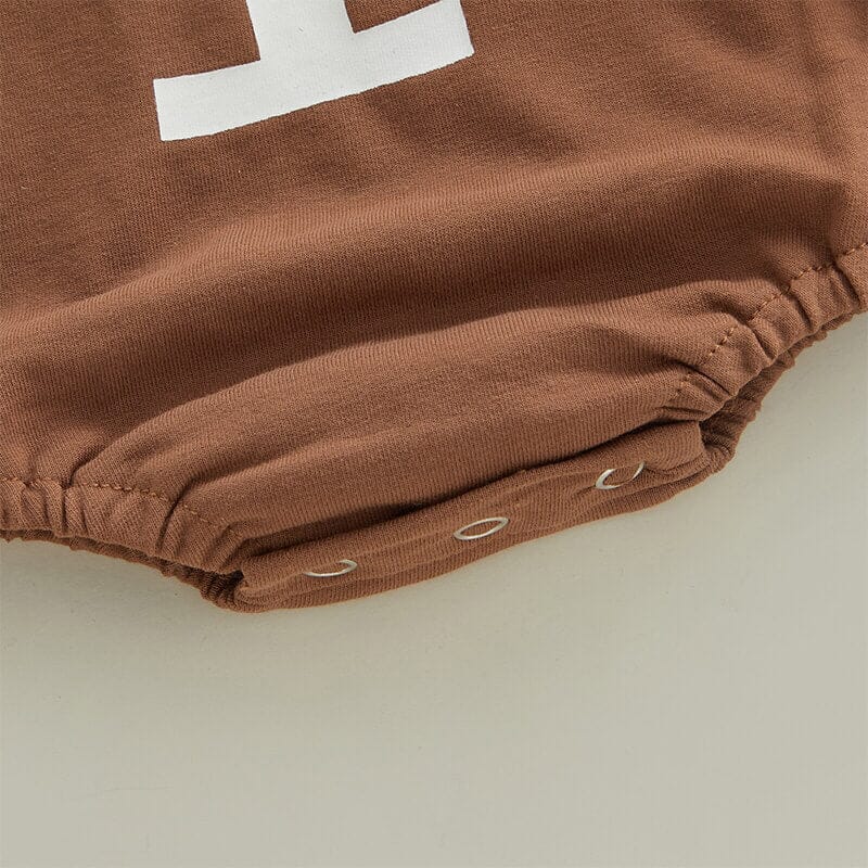 Brown Football Baby Bodysuit - Wearebambino - 0 - 3 M - Brown Football Baby Bodysuit