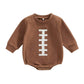 Brown Football Baby Bodysuit - Wearebambino - 0 - 3 M - Brown Football Baby Bodysuit