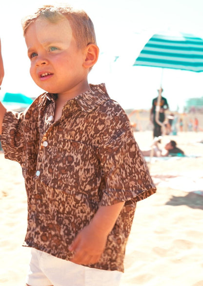 Brown Leopard print shirt - Wearebambino - Brown Leopard - 2T - Brown Leopard print shirt