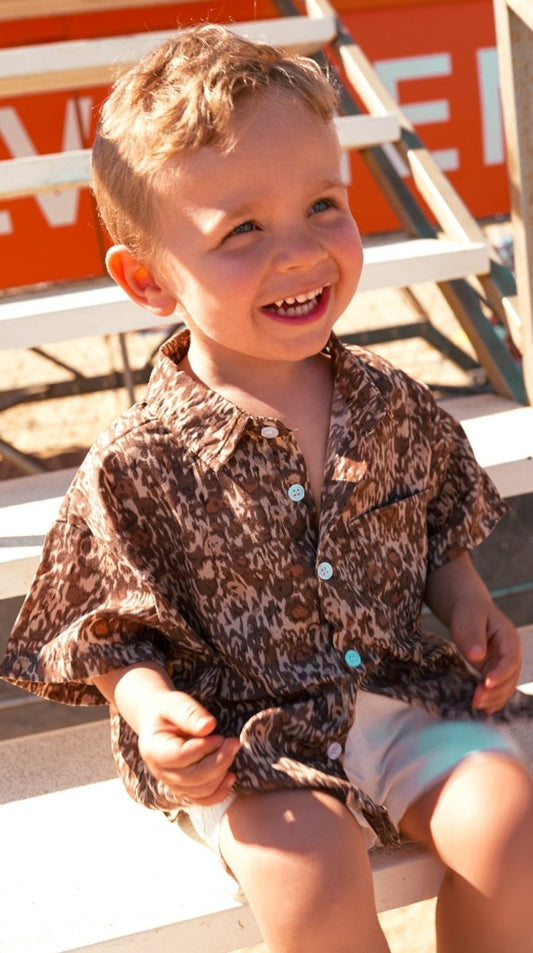 Brown Leopard print shirt - Wearebambino - Brown Leopard - 2T - Brown Leopard print shirt