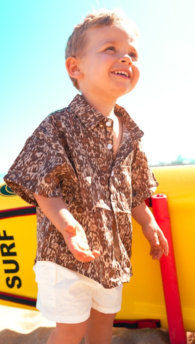 Brown Leopard print shirt - Wearebambino - Brown Leopard - 2T - Brown Leopard print shirt