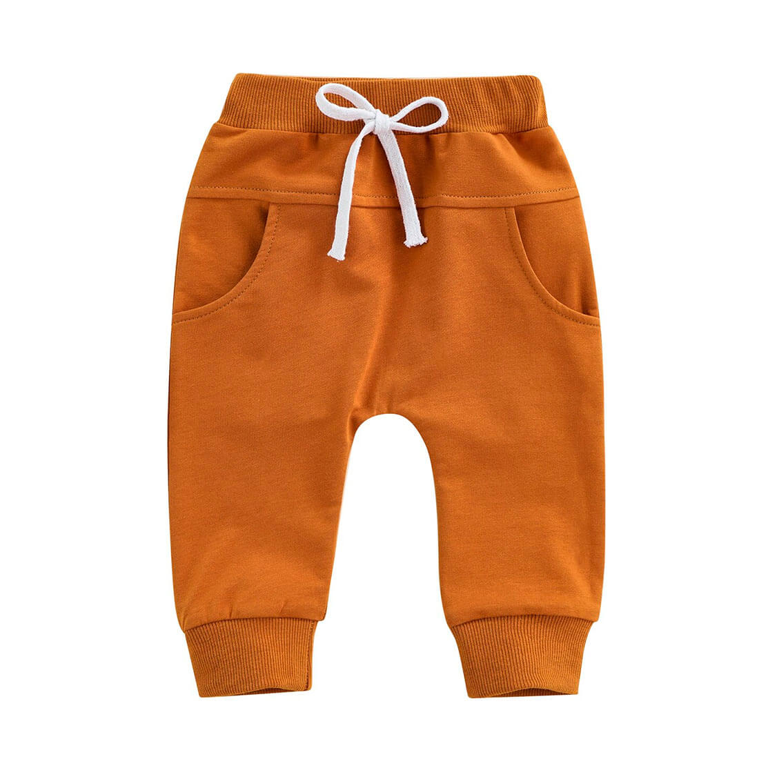 Brown Solid Baby Pants - Wearebambino - 3 - 6 M - Brown Solid Baby Pants