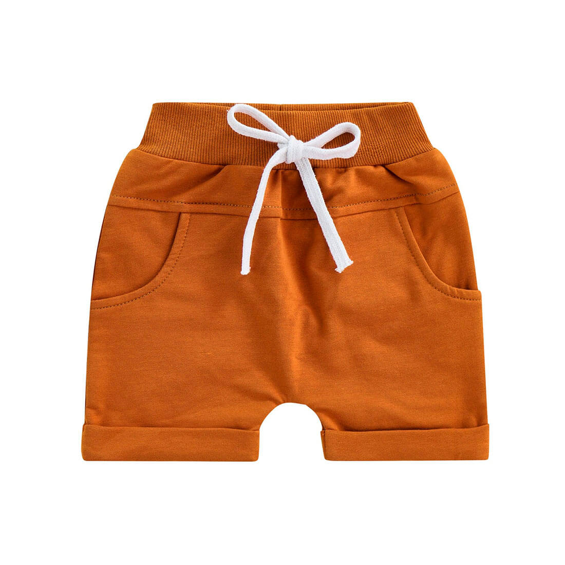 Brown Solid Baby Shorts - Wearebambino - 3 - 6 M - Brown Solid Baby Shorts