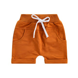 Brown Solid Baby Shorts - Wearebambino - 3 - 6 M - Brown Solid Baby Shorts