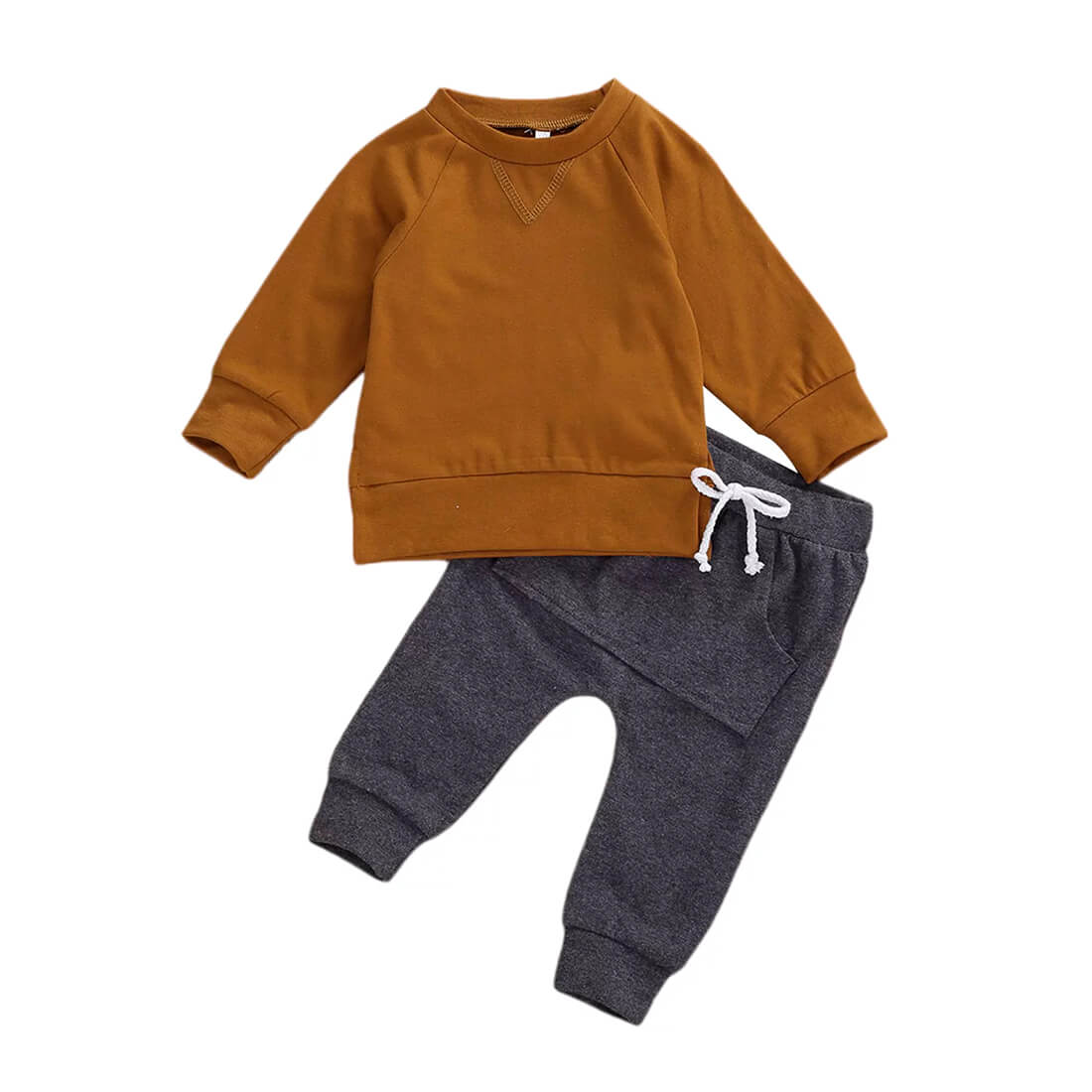 Brown Sweatshirt Baby Set - Wearebambino - 3 - 6 M - Brown Sweatshirt Baby Set