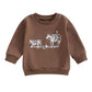 Brown Western Toddler Sweatshirt - Wearebambino - 9 - 12 M - Brown Western Toddler Sweatshirt