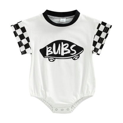 Bubs Checkered Baby Bodysuit - Wearebambino - Black - 0 - 3 M - Bubs Checkered Baby Bodysuit