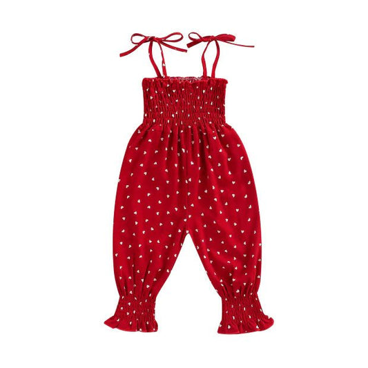 Burgundy Hearts Baby Toddler Jumpsuit - Wearebambino - 9 - 12 M - Burgundy Hearts Baby Toddler Jumpsuit