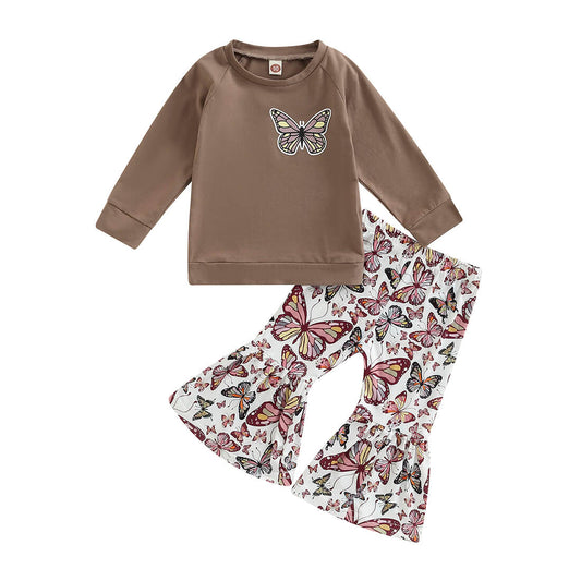 Butterfly Flared Pants Toddler Set - Wearebambino - 2T - Butterfly Flared Pants Toddler Set