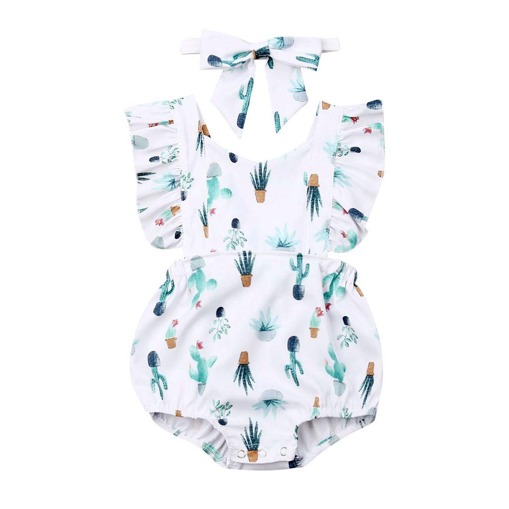 Cactus Ruffled Baby Romper - Wearebambino - 3 - 6 M - Cactus Ruffled Baby Romper