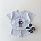 Cartoon Bear Cotton Two - Piece Set for Kids - Wearebambino - Gray - 9 M - Cartoon Bear Cotton Two - Piece Set for Kids