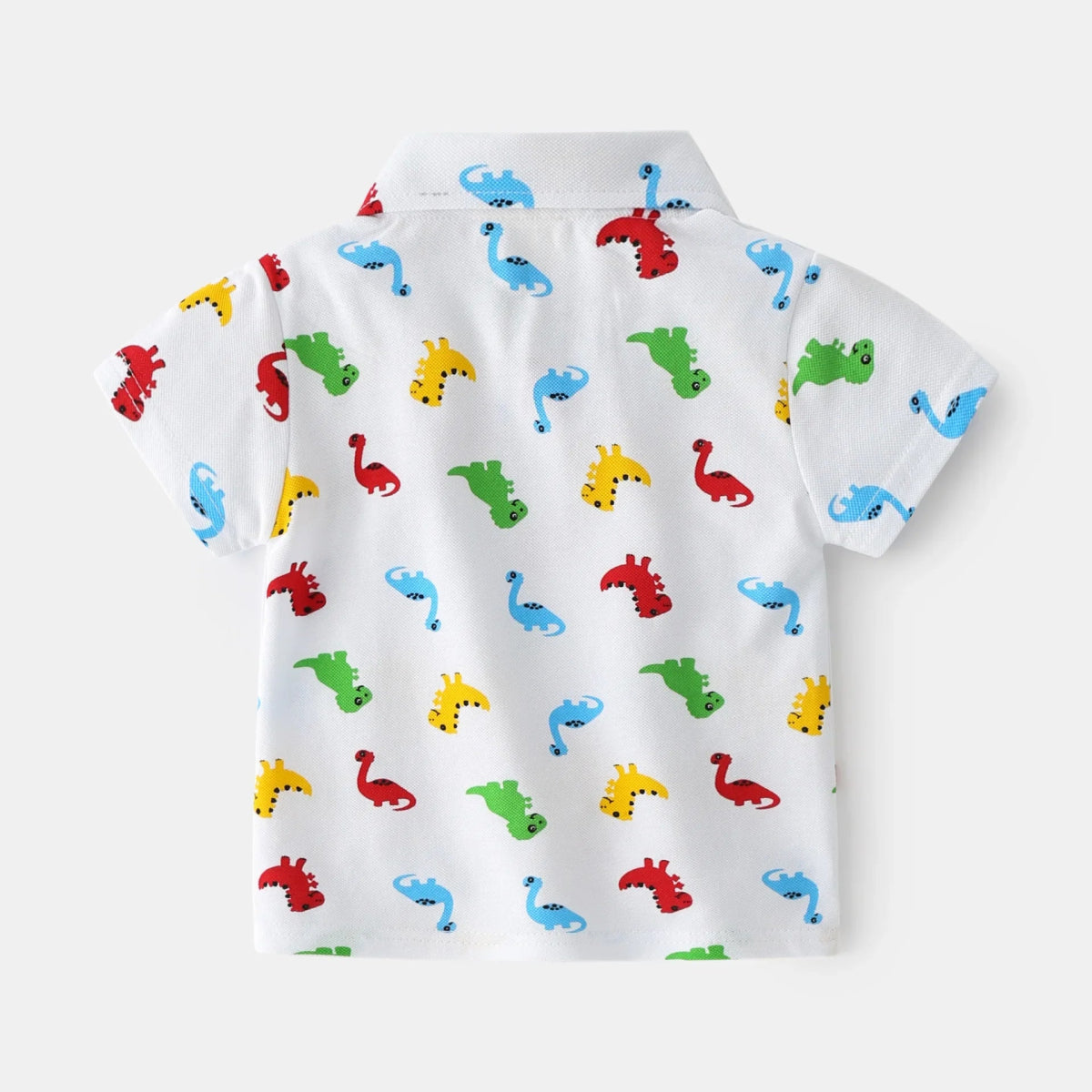 Cartoon Dinosaur Print Boys Polo Shirt - Wearebambino - Dark Blue - 2T - Cartoon Dinosaur Print Boys Polo Shirt