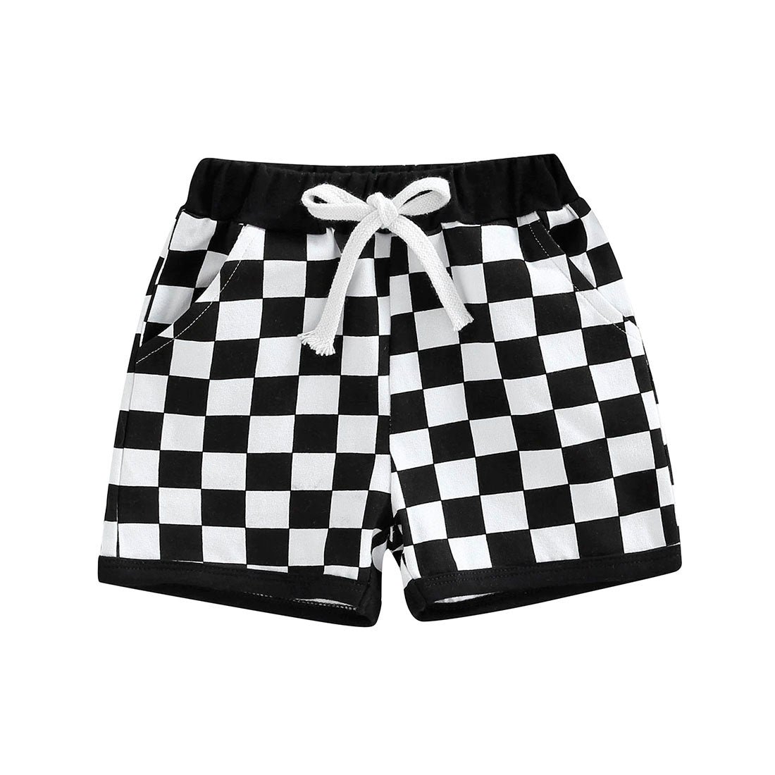 Checkered Baby Shorts - Wearebambino - Black - 3 - 6 M - Checkered Baby Shorts