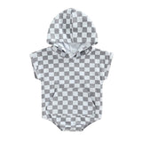 Checkered Hooded Baby Romper - Wearebambino - 3 - 6 M - Checkered Hooded Baby Romper