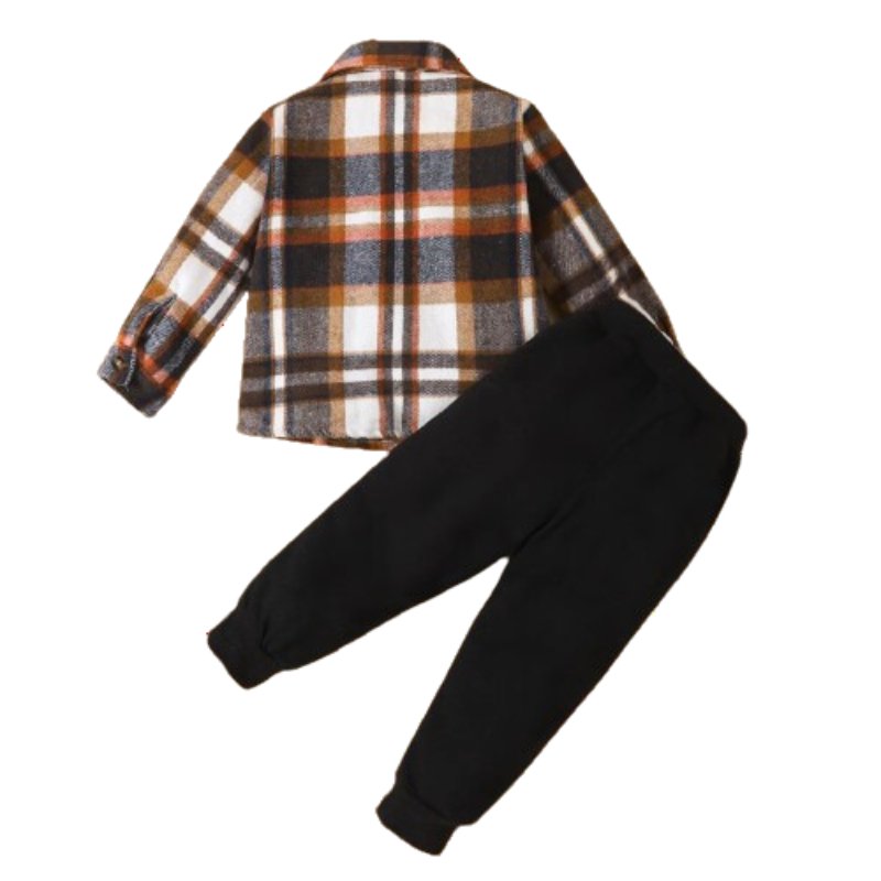 Classic Plaid Outfit - Wearebambino - Brown - 2Y (90cm - 35.5in) - Classic Plaid Outfit