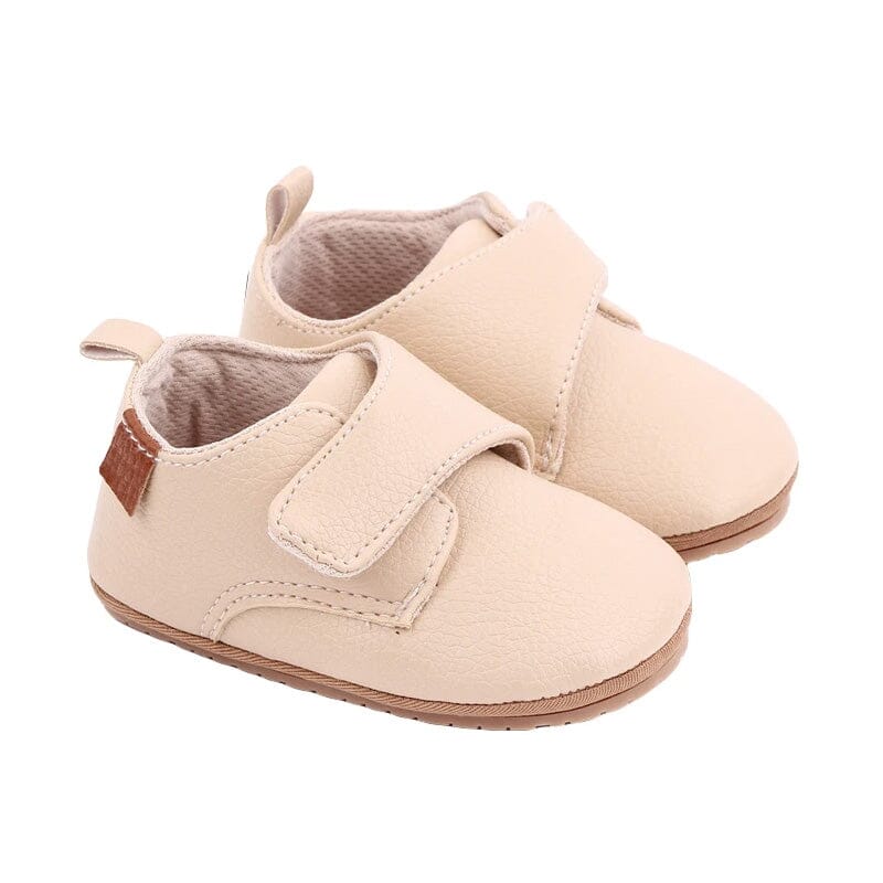 Classic Solid Velcro Baby Shoes - Wearebambino - Beige - 1 - Classic Solid Velcro Baby Shoes