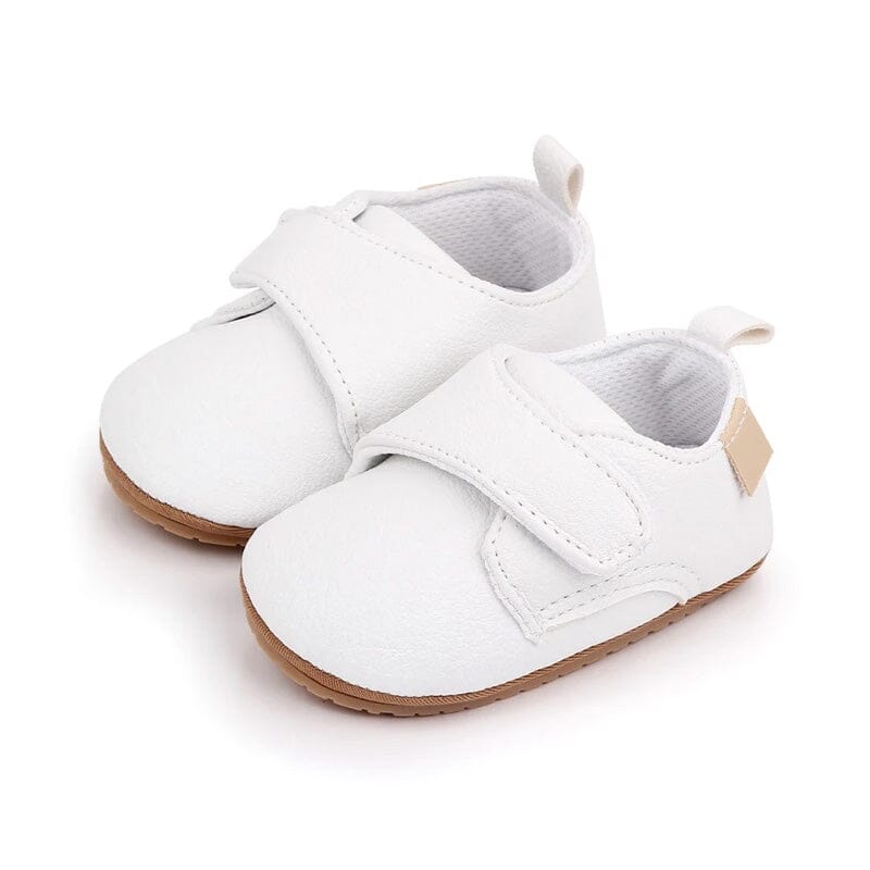 Classic Solid Velcro Baby Shoes - Wearebambino - White - 1 - Classic Solid Velcro Baby Shoes