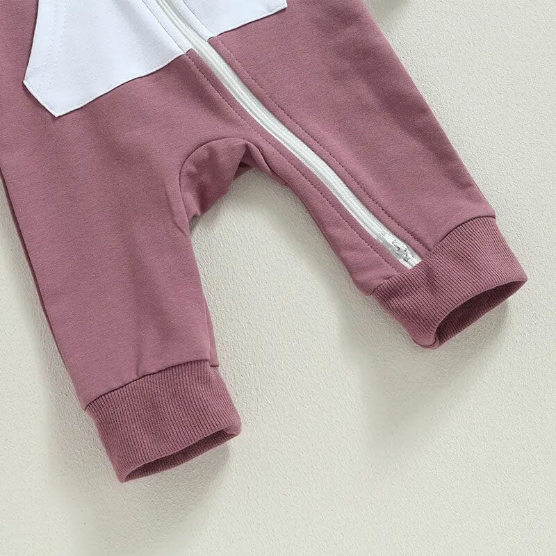 Color Block Pocket Baby Jumpsuit - Wearebambino - Purple - 0 - 3 M - Color Block Pocket Baby Jumpsuit