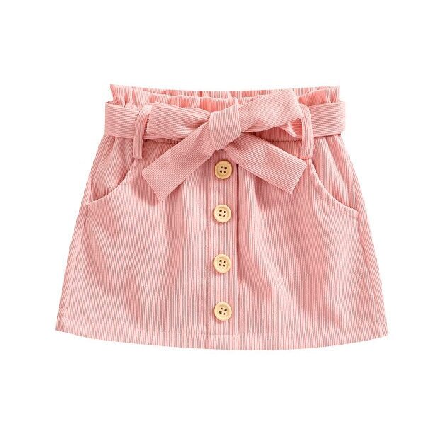 Corduroy Solid Toddler Skirt - Wearebambino - Pink - 2T - Corduroy Solid Toddler Skirt