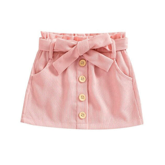 Corduroy Solid Toddler Skirt - Wearebambino - Pink - 2T - Corduroy Solid Toddler Skirt