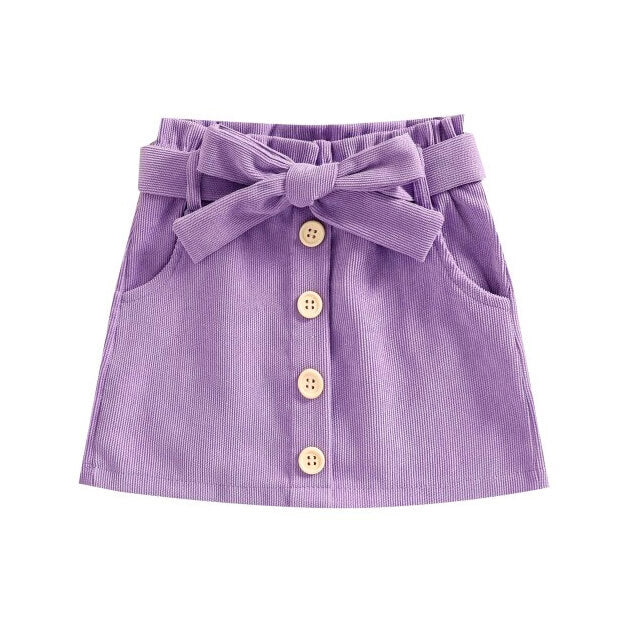 Corduroy Solid Toddler Skirt - Wearebambino - Purple - 2T - Corduroy Solid Toddler Skirt