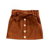 Corduroy Solid Toddler Skirt - Wearebambino - Brown - 2T - Corduroy Solid Toddler Skirt