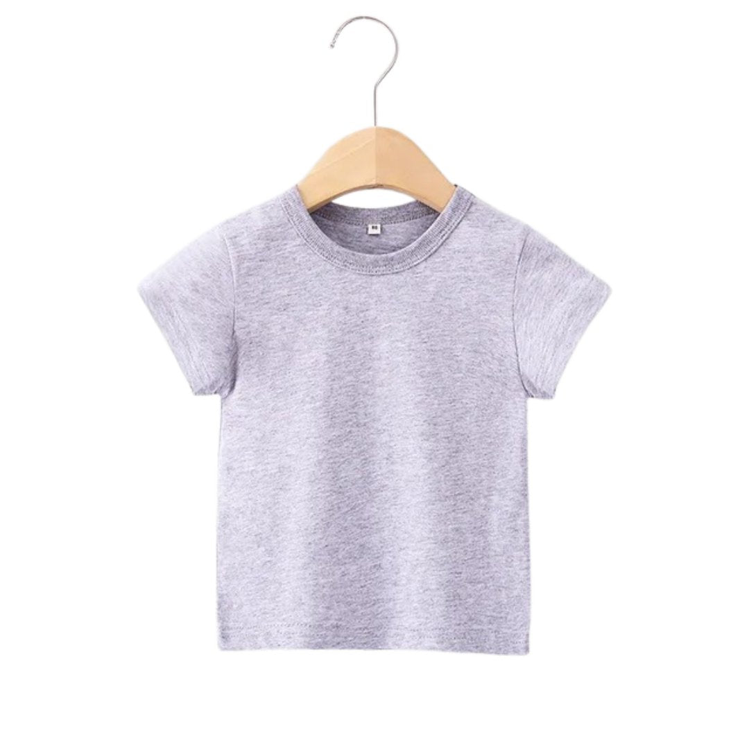 Cotton Plain Kids' Summer Tops - Wearebambino - Grey - 2T - Cotton Plain Kids' Summer Tops