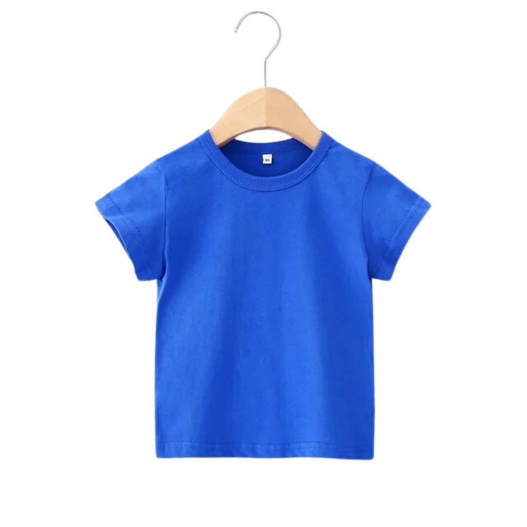 Cotton Plain Kids' Summer Tops - Wearebambino - Bright Blue - 2T - Cotton Plain Kids' Summer Tops