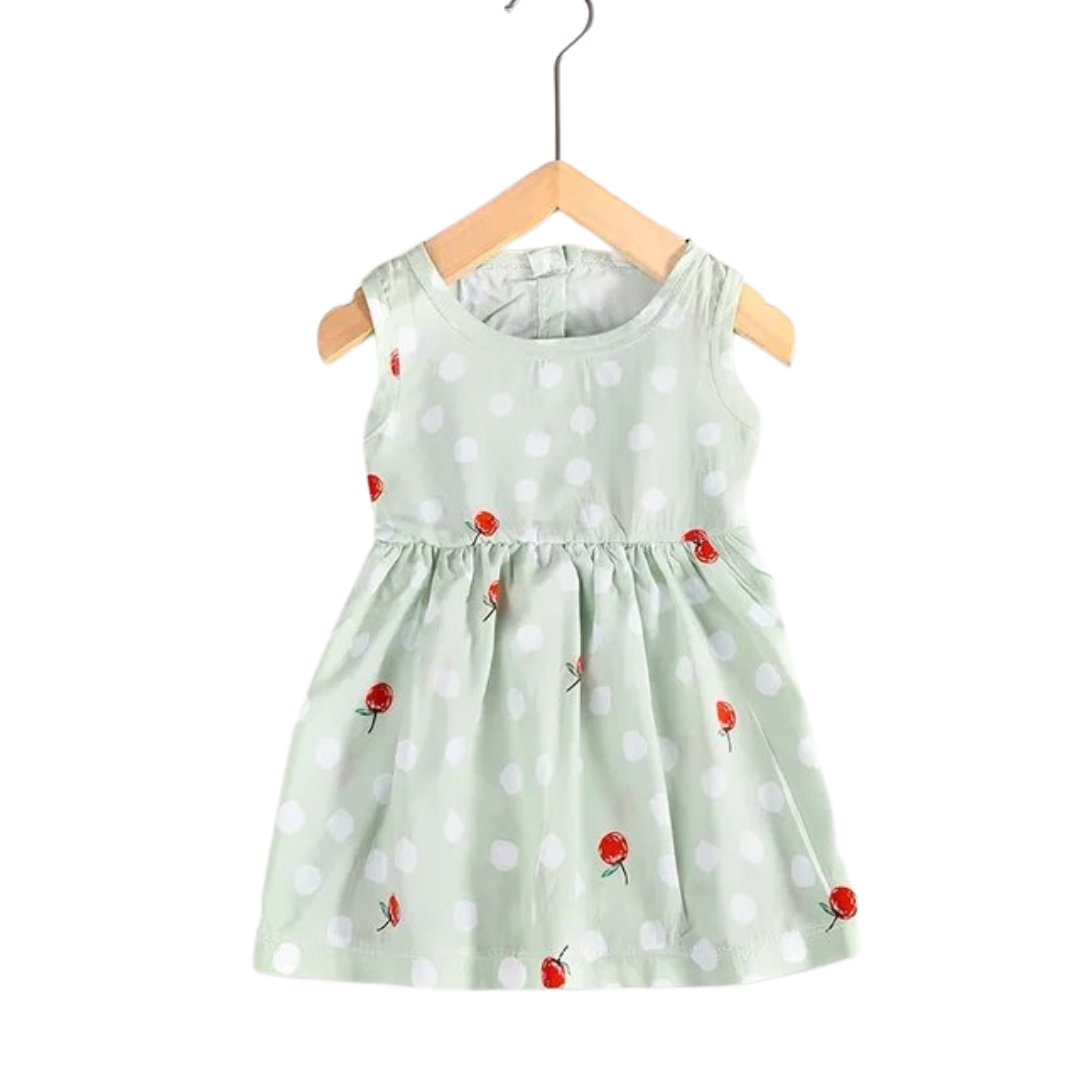 Cotton Sleeveless Girls' Beach Dress - Wearebambino - Green - 9 M - Cotton Sleeveless Girls' Beach Dress