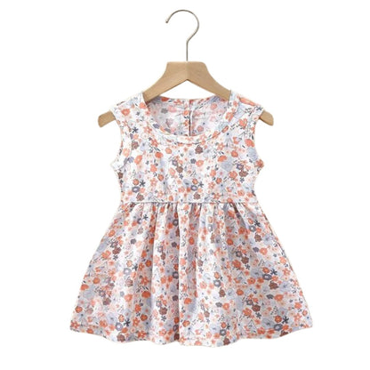 Cotton Sleeveless Girls' Beach Dress - Wearebambino - Pink - A - 9 M - Cotton Sleeveless Girls' Beach Dress