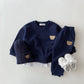 Cozy Bear Sweatshirt Set - Wearebambino - Dark Blue - 12 - 18 M - Cozy Bear Sweatshirt Set