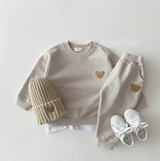 Cozy Bear Sweatshirt Set - Wearebambino - Grey - 12 - 18 M - Cozy Bear Sweatshirt Set