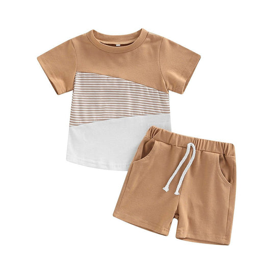 Crew Tee Solid Shorts Toddler Set - Wearebambino - 9 - 12 M - Crew Tee Solid Shorts Toddler Set