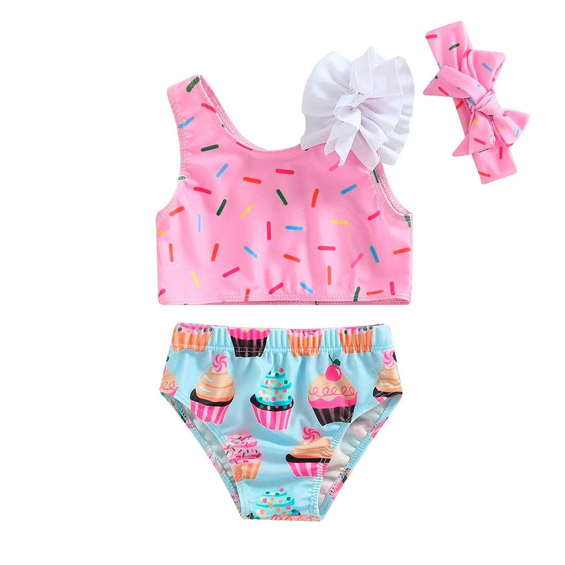 Cupcakes Baby Swimsuit - Wearebambino - 6 - 9 M - Cupcakes Baby Swimsuit