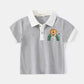 Cute Cartoon Boys' Polo Tee for Summer - Wearebambino - Gray - 2T - Cute Cartoon Boys' Polo Tee for Summer