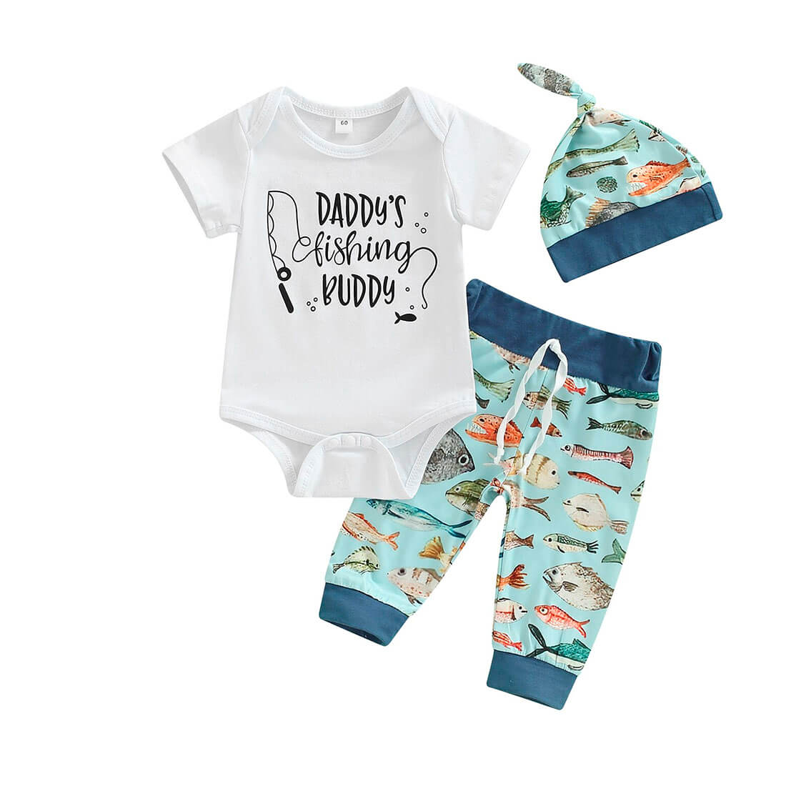 Daddy's Fishing Buddy Baby Set - Wearebambino - 0 - 3 M - Daddy's Fishing Buddy Baby Set