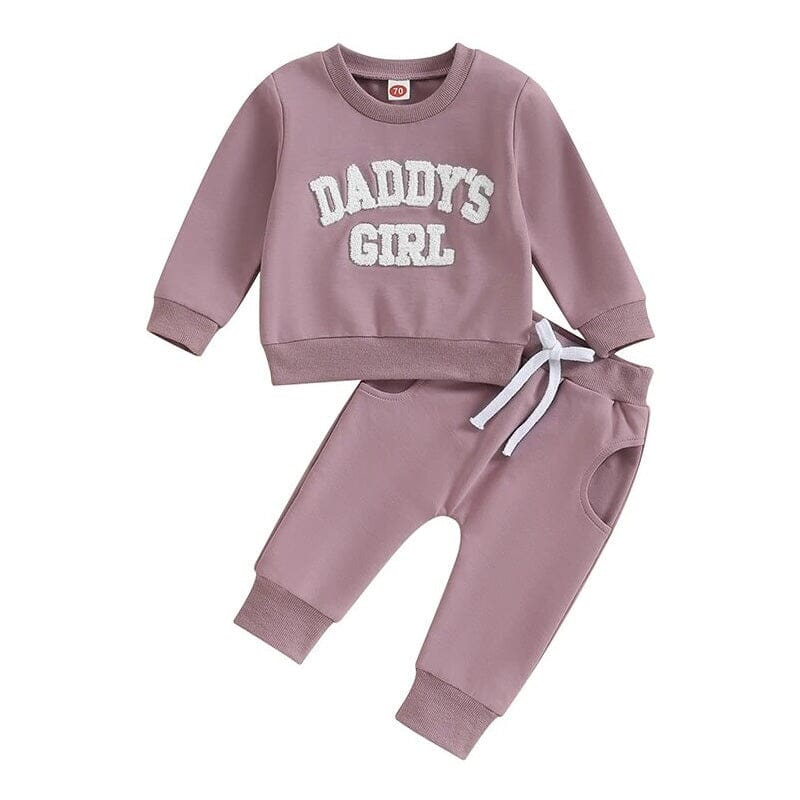 Daddy's Girl Solid Baby Set - Wearebambino - Purple - 3 - 6 M - Daddy's Girl Solid Baby Set