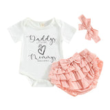 Daddy's Little Girl Ruffled Baby Set - Wearebambino - 0 - 3 M - Daddy's Little Girl Ruffled Baby Set