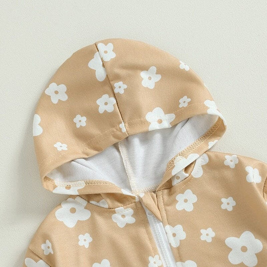 Daisy Hooded Zipper Baby Jacket - Wearebambino - 3 - 6 M - Daisy Hooded Zipper Baby Jacket