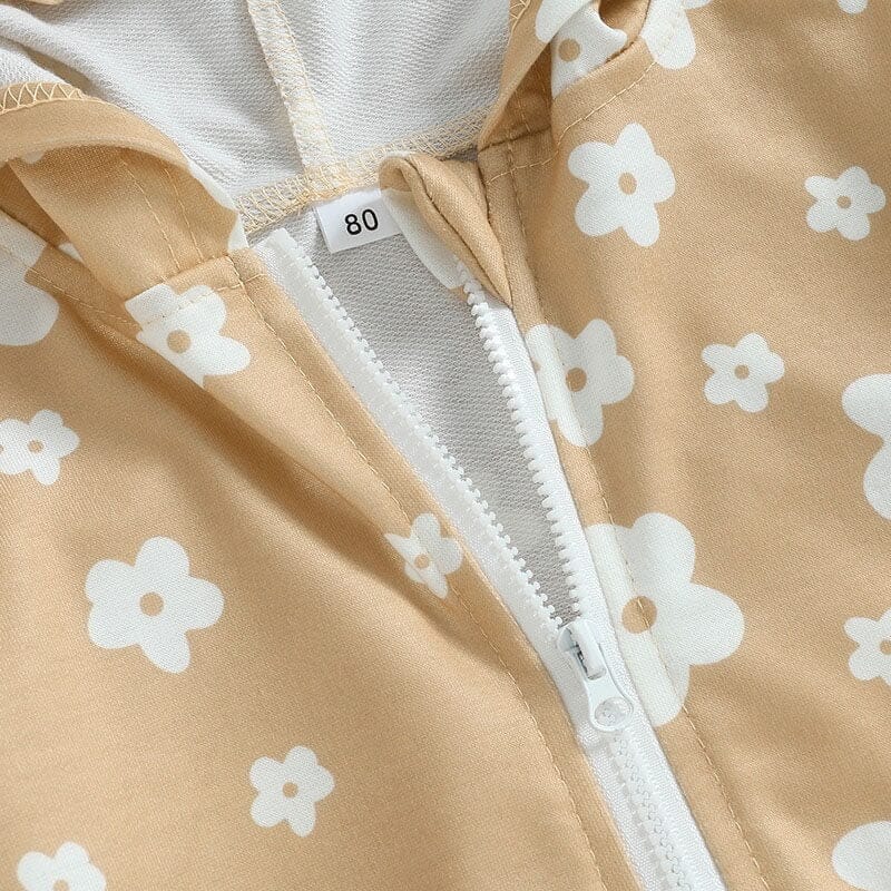 Daisy Hooded Zipper Baby Jacket - Wearebambino - 3 - 6 M - Daisy Hooded Zipper Baby Jacket