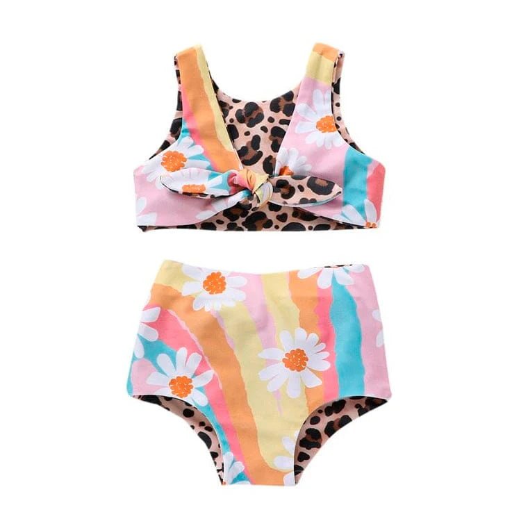 Daisy Rainbow Leopard Baby Swimsuit - Wearebambino - 3 - 6 M - Daisy Rainbow Leopard Baby Swimsuit