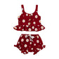 Daisy Ruffled Toddler Set - Wearebambino - Red - 9 - 12 M - Daisy Ruffled Toddler Set