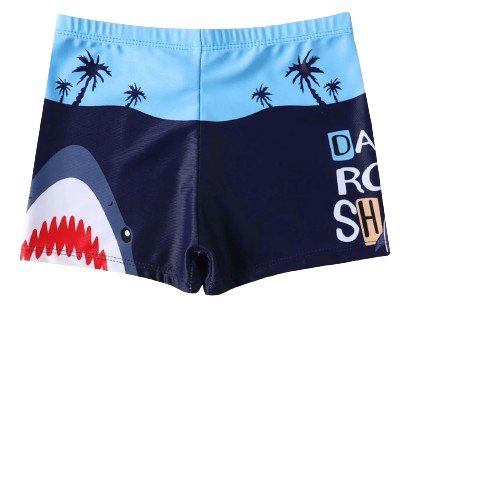 Deep Sea Divers: Boys' Shark - Print Swim Trunks - Wearebambino - Blue - 2Y (90cm - 35.5in) - Deep Sea Divers: Boys' Shark - Print Swim Trunks