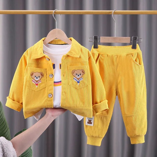 Denim Days: Jacket & Pants Set for Little Ones - Wearebambino - Yellow - 2T - Denim Days: Jacket & Pants Set for Little Ones