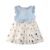 Denim Polka Dot Toddler Dress - Wearebambino - 2T - Denim Polka Dot Toddler Dress