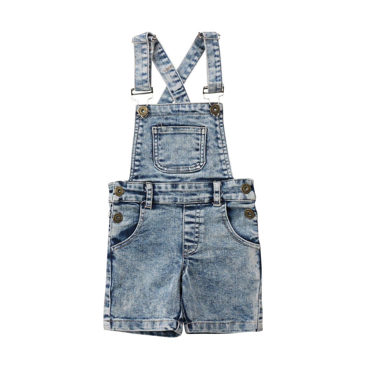 Denim Shorts Toddler Jumpsuit - Wearebambino - 9 - 12 M - Denim Shorts Toddler Jumpsuit