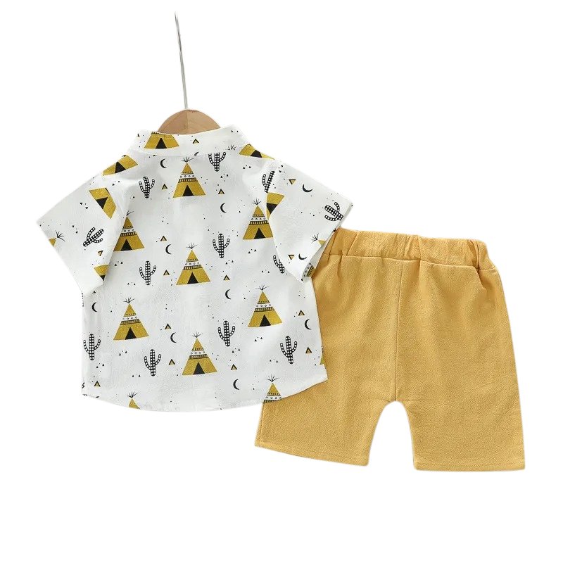 Desert Explorer Shirt & Shorts Set - Wearebambino - Yellow - 18 - 24 M - Desert Explorer Shirt & Shorts Set